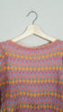 Multi Colored Checkered Puff Sleeve Sweater